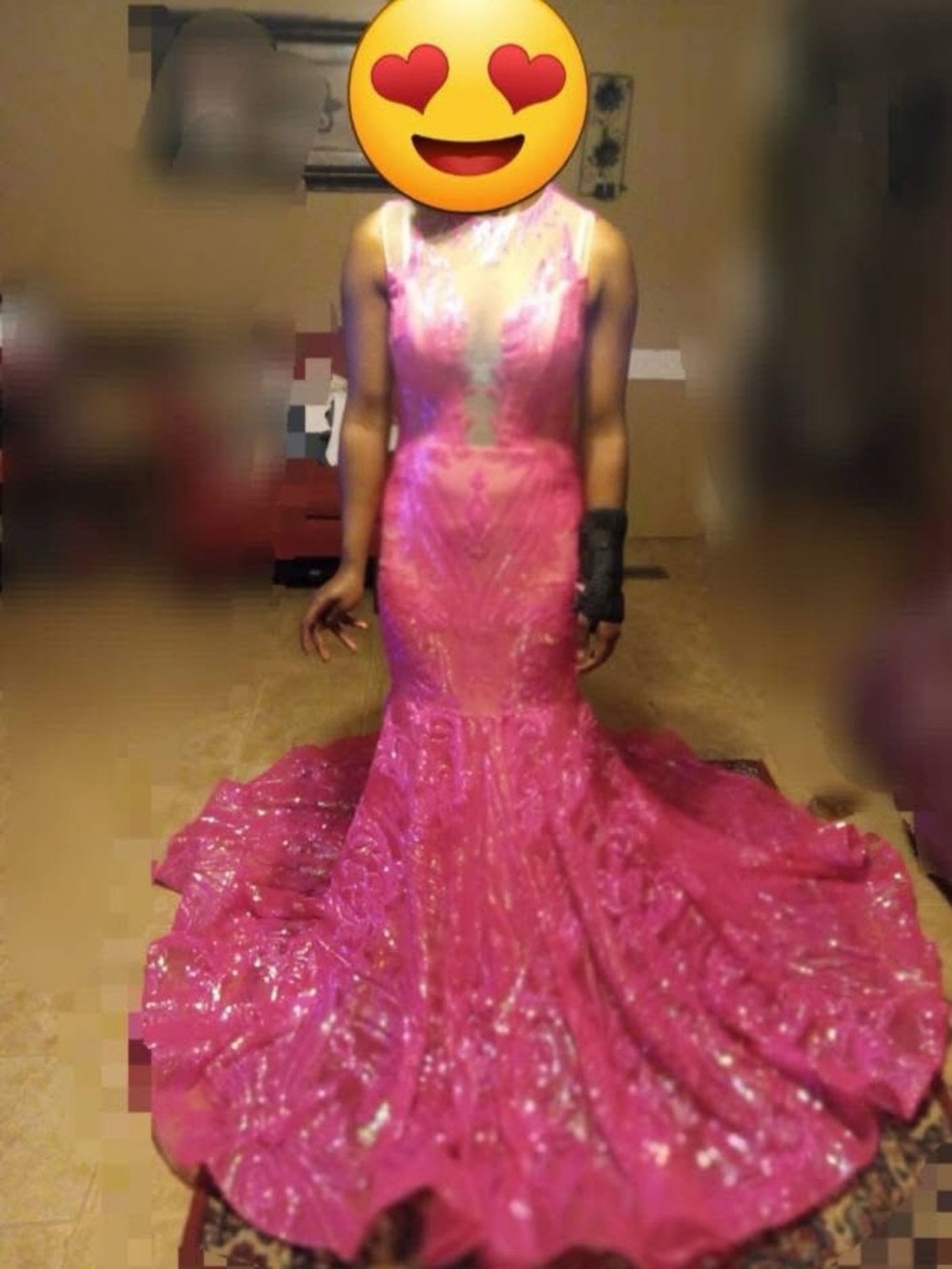 Amazon Hot Pink Sequin Mermaid Prom Dress